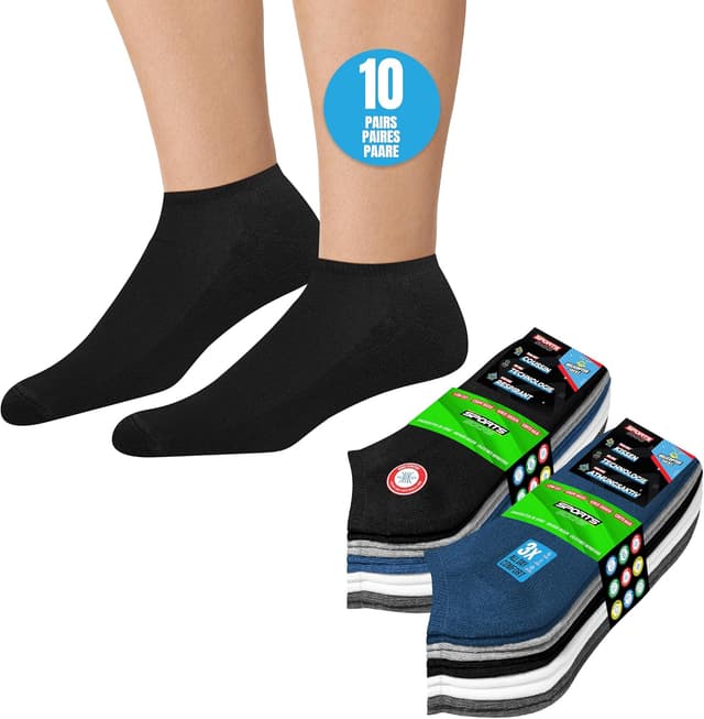 Thumbnail 4 de SOXCO Chaussettes Basses Homme Socquettes Courtes Lot de 10