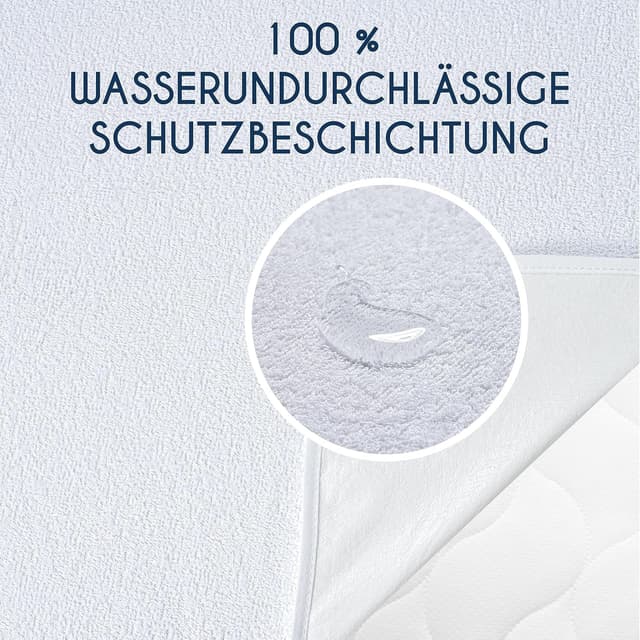 Detalle de Dreamzie Matratzenschoner 70x140 Baby wasserdicht – 2er-Set, Oeko-TEX zertifiziert