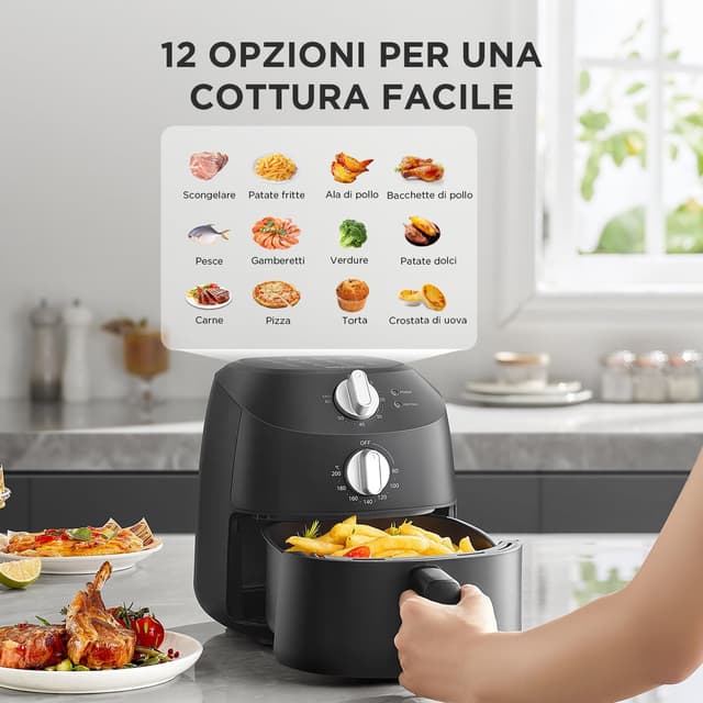 Detalle de Midea Air Fryer 2L 1150 W con 12 funzioni