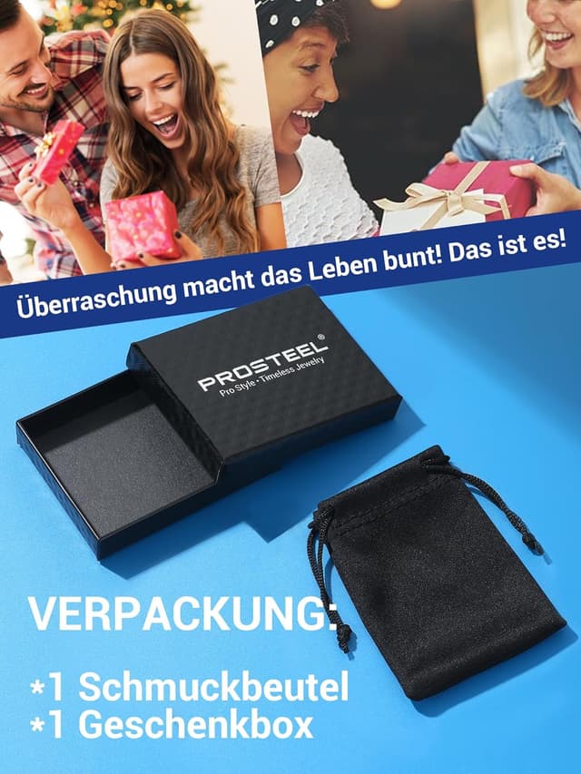 Thumbnail 6 de PROSTEEL Kordelkette mit Edelstahlverschluss (2 mm) – schwarze Kette in Längen von 41 bis 76 cm, unisex