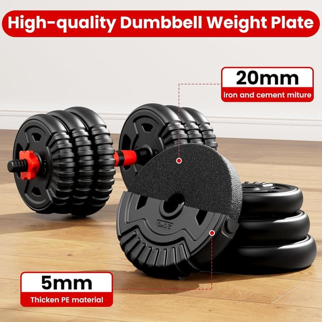 Detalle 2 de SAUVOO Adjustable Dumbbell Set (22/33/45/70/90lbs) 5-in-1 Free Weight System