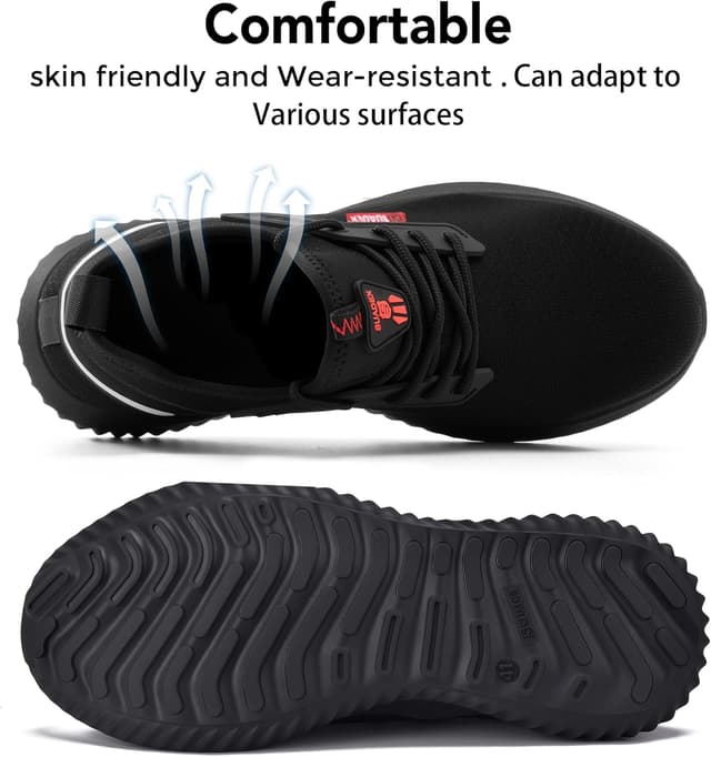 Detalle 2 de SUADEX Mens & Womens Steel Toe Cap Trainers – lightweight puncture resistant non-slip safety shoes