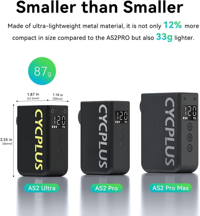 Detalle 2 de CYCPLUS Tiny electric bike pump 120 PSI