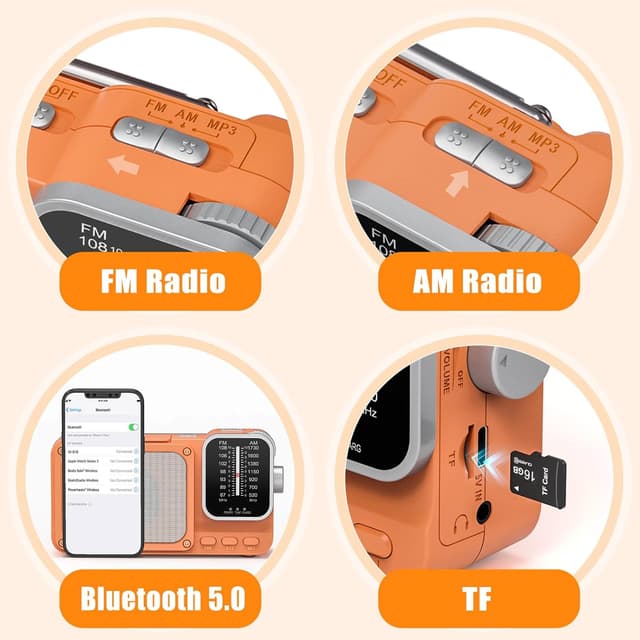 Thumbnail 2 de Radio Portátil Mini AM/FM Bluetooth 2400 mAh
