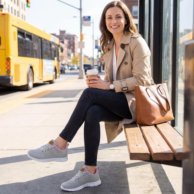 Detalle 2 de FUDYNMALC Women’s Fashion Lightweight Sneakers with Memory Foam Insole and Non-Slip EVA Sole