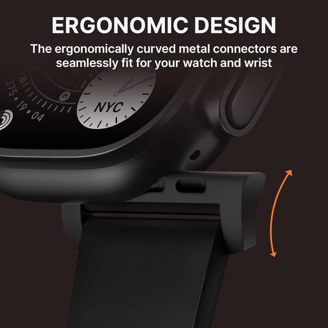 Thumbnail 6 de Bandletic Genuine Leather Straps with 316L Stainless Steel Connector for Apple Watch Ultra 3/2/1 & Series 11–3 (49–42mm)