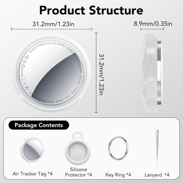 Thumbnail 5 de Smart Tracker Tag 4 Pack Blanco 4 unidades