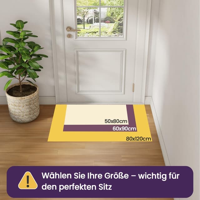 Detalle de DEXI Fußmatte innen 60 x 90 cm (braun-blau) – rutschfeste Schmutzfangmatte, maschinenwaschbar