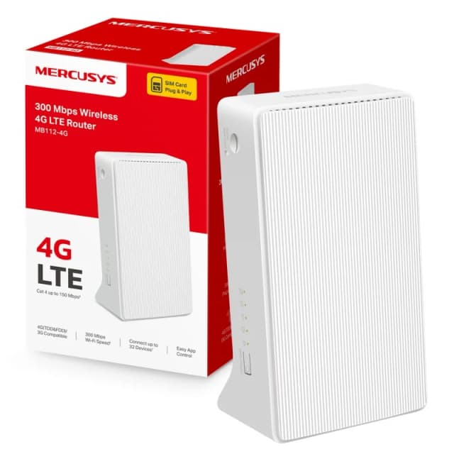 Detalle de Mercusys MB112-4G Router inalámbrico 4G LTE 300 Mbps