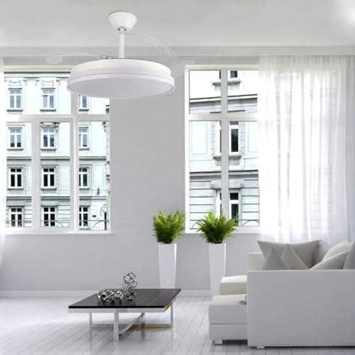 Thumbnail 7 de Ventilador de techo con luz LED 36W Blanco en 3 Temperaturas de Luz con Mando a Distancia -Motor DC Eficiente y Silencioso, 3 tonalidades, aspas desplegables retráctiles, 6 velocidades (F8808)