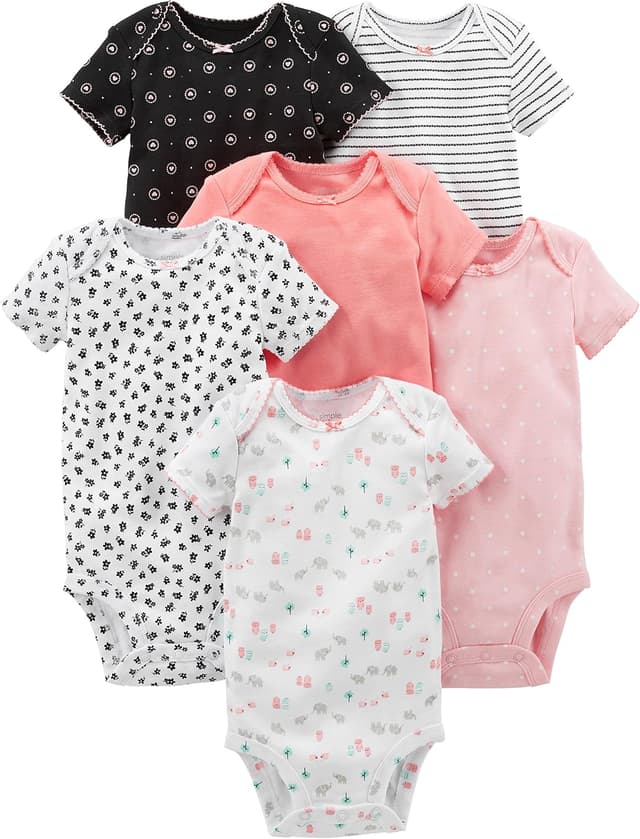 Detalle de Simple Joys by Carter’s Baby Mädchen 6-Pack ärmellose Bodysuits aus Baumwolle