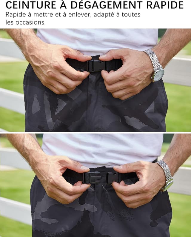 Detalle de NANAMEEI Pantacourt Cargo Homme 3/4 avec poches multiples – bermuda travail d’été