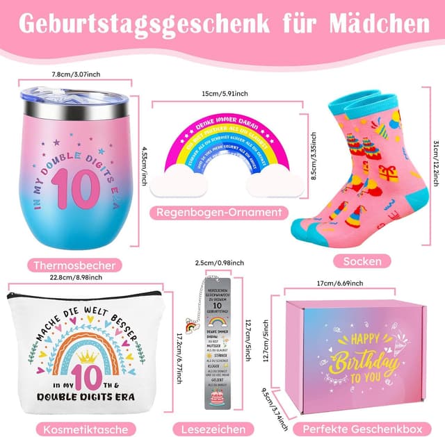 Detalle 2 de Giftota Geburtstagsgeschenk zum 10. Geburtstag für Mädchen (Set mit 6 Überraschungen)