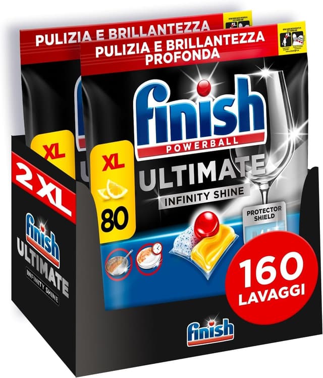 Imagen de Finish Ultimate Infinity Shine 160 capsule lavastoviglie al limone 🍽 en OfertitasTOP