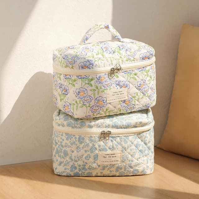 Thumbnail 5 de uekeboag Quilted Makeup Bag 10x6x5.5 in
