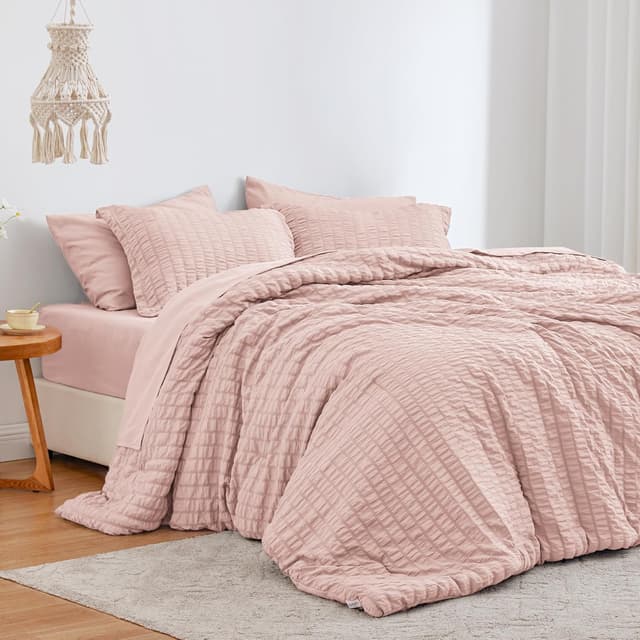 Detalle de Love's cabin Seersucker 5-piece Comforter Set