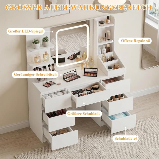 Thumbnail 5 de TRIUMPHKEY Schminktisch mit LED Beleuchtung