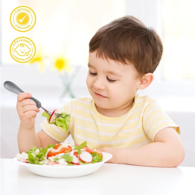 Detalle 2 de Lehoo Castle 6-piece stainless steel children’s cutlery set (2 spoons, 2 forks, 2 knives) for toddlers aged 2–5