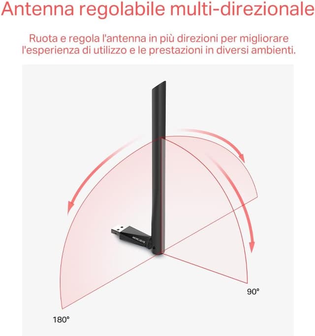 Thumbnail 5 de Mercusys TP-Link MU6H adattatore Wi‑Fi AC650 dual‑band 433/200 Mbps
