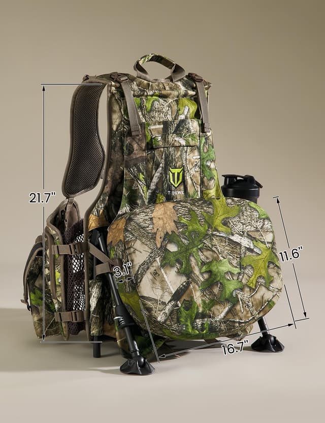 Detalle de TIDEWE Vest with Seat with Game Pouch and Kickstand (Strut Camo)
