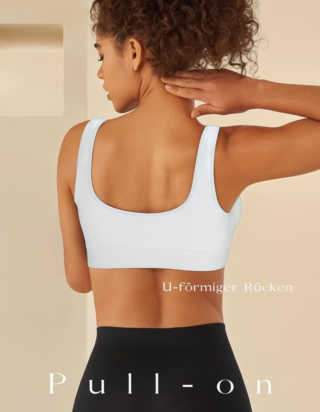 Detalle de SIMIYA Damen Bustier ohne Bügel – gepolstertes Schlaf- & Sport-BH mit mittlerer Stützung