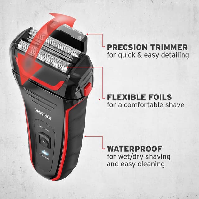 Detalle 2 de Wahl Clean and Close Plus men’s electric shaver with Flex Foil and precision trimmer