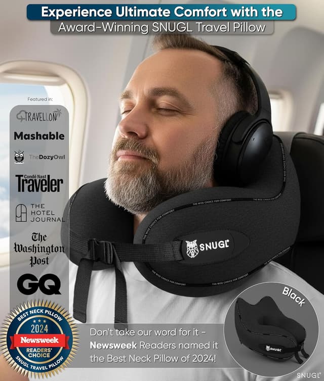 Detalle 2 de SNUGL memory foam neck pillow for travel