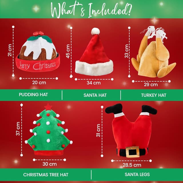 Thumbnail 1 de Novelty Christmas Hats pack 4-piece