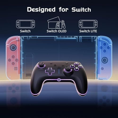 Detalle de RivalPlay Mando inalámbrico para Switch y Switch 2 con RGB, macro y turbo ajustable (Negro)