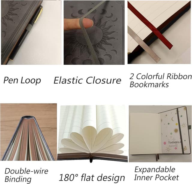 Detalle 2 de B5 lined journal with pen set, 360 pages