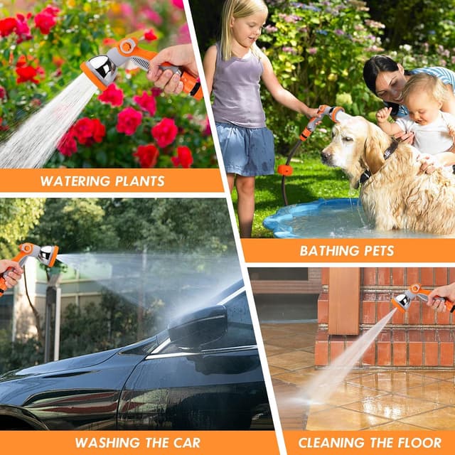 Thumbnail 6 de Bietor Retractable Garden Hose Reel 30m + 2m (Wall Mounted) with 10-Pattern Nozzle, Auto Lock & Auto Rewind