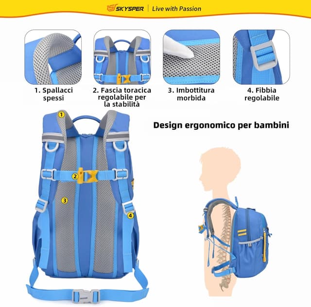 Detalle de SKYSPER zaino trekking bambini 12 L