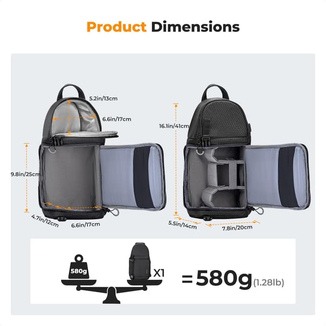 Thumbnail 6 de K&F CONCEPT Camera Sling Bag Crossbody (Waterproof) for DSLR, SLR & Mirrorless