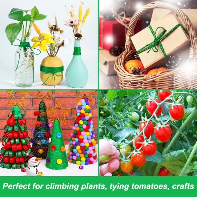 Detalle de Vivifying 200M Gartenschnur (2 mm) – Pflanzenbinder aus biobasiertem Hanf zum Binden & Basteln