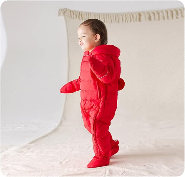 Detalle 2 de Famuka Baby Winter Warm Down Snowsuit – Hooded Puffer Outerwear with Duck Down