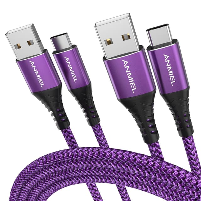 Detalle de ANMIEL USB C Cable 3A, 2-Pack 10ft