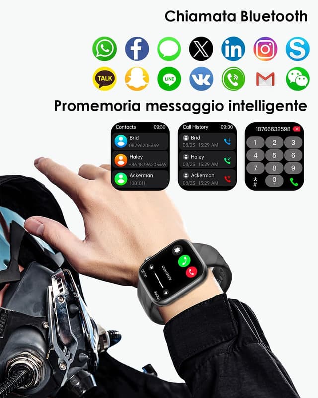 Detalle 1 de Lgnitek 2026 Smartwatch con ECG, monitoraggio glicemia e pressione dal polso, display AMOLED 1,97
