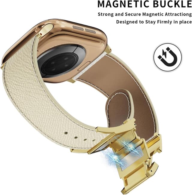 Detalle de Apple Watch Ultra Leather Magnetic Band 49mm