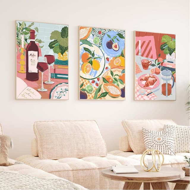 Detalle 2 de BEAYIOU 6 Pack Paint by Numbers Kits for Adults (Canvas, Acrylic Oil-Style) 9.8x13.8inch