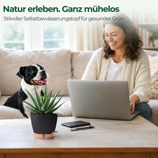 Detalle 2 de T4U Kräutertopf 4er Set mit Selbstbewässerung