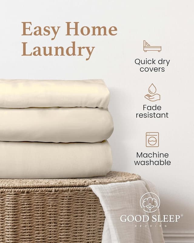 Detalle de Good Sleep Bedding Luxury 100% Egyptian Cotton Super King Fitted Sheet (Ivory) – 1000 Thread Count