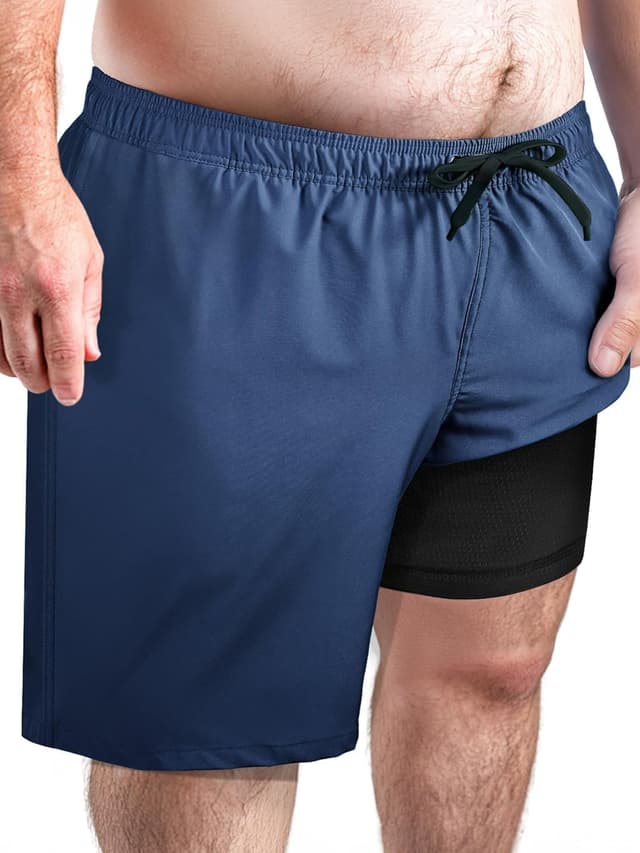 Detalle de Arcweg Herren-Badehose in großen Größen (2XL–6XL) mit schnell trocknendem Material und Kompressions-Netzfutter