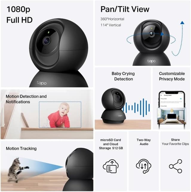 Thumbnail 1 de TP-Link Tapo C201 1080p Pan/Tilt Home Security Camera