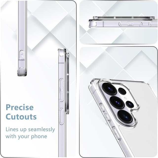 Detalle 2 de Anoowkoa Custodia Custodia Cover Trasparente per Samsung Galaxy S26 Ultra 5G + 2 Vetri Temperati, TPU e PC antiurto