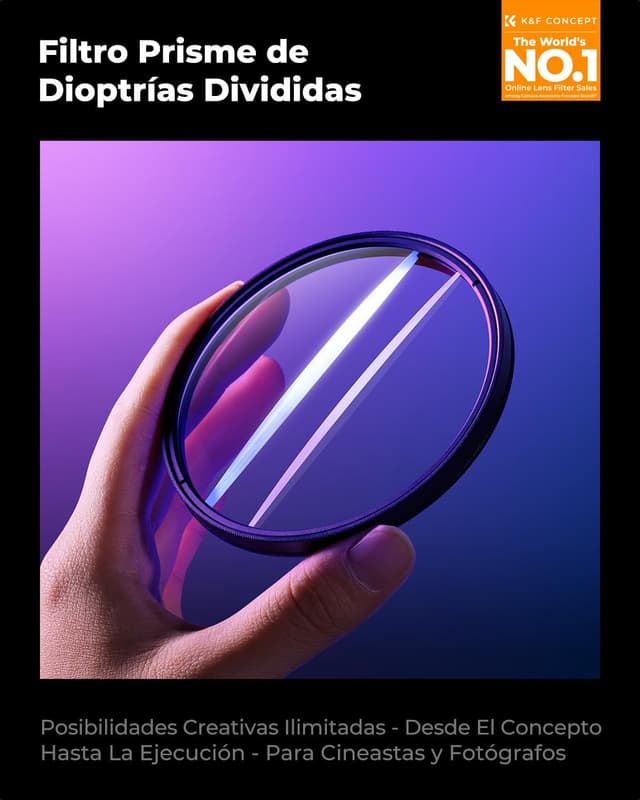 Detalle 2 de K&F CONCEPT Filtro Prisme 82mm Dioptrías Divididas