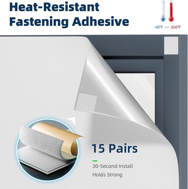 Detalle de NIGHTON Portable Blackout Curtains 40"×59" with Hook-and-Loop Tape Strips (Cuttable, 100% Blackout) – White