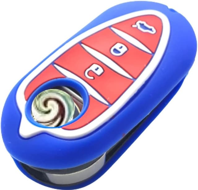 Detalle de Nordecco silicone key protective case for Alfa Romeo keys (blue) – flip key, 3 buttons