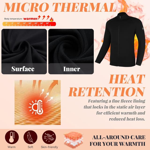 Detalle de AMZSPORT giacca sportiva da uomo in pile con cappuccio e zip intera, leggera per escursionismo e outdoor