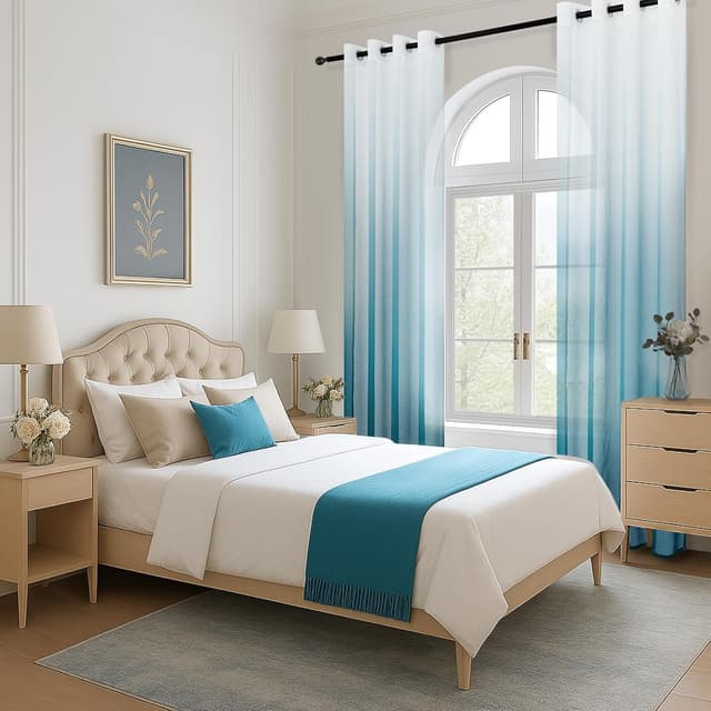 Detalle 2 de Rideau voilage dégradé Topfinel 140x225