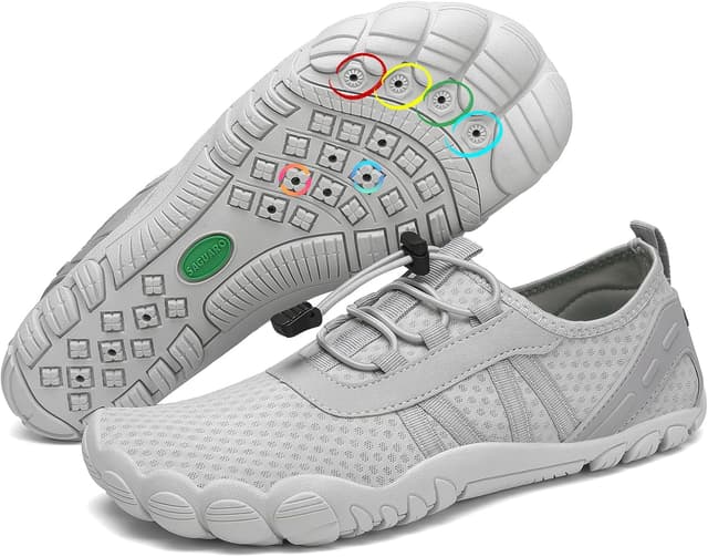 Detalle de SAGUARO Badeschuhe für Damen & Herren – schnelltrocknende Wasserschuhe mit rutschfester Sohle, Gr. 36–48